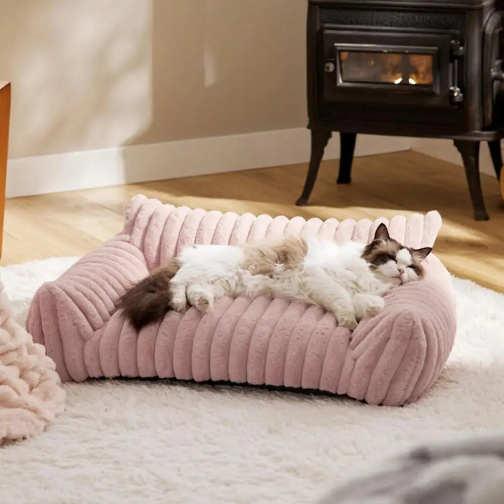 Luxurious Orthopedic Pet Sofa Bed with Memory Foam & Washable Cover for Dogs Cats