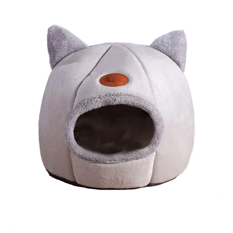 Cozy Winter Pet Cave Bed: Deep Sleep Comfort for Cats & Small Dogs