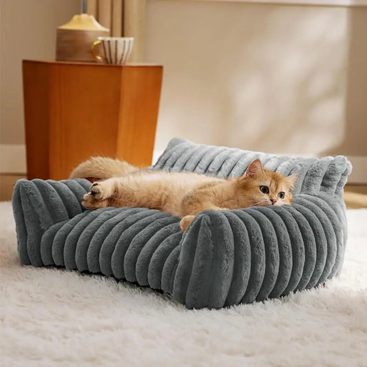 Luxurious Orthopedic Pet Sofa Bed with Memory Foam & Washable Cover for Dogs Cats