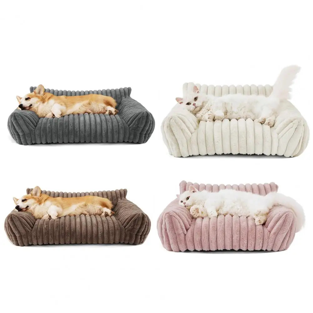 Luxurious Orthopedic Pet Sofa Bed with Memory Foam & Washable Cover for Dogs Cats