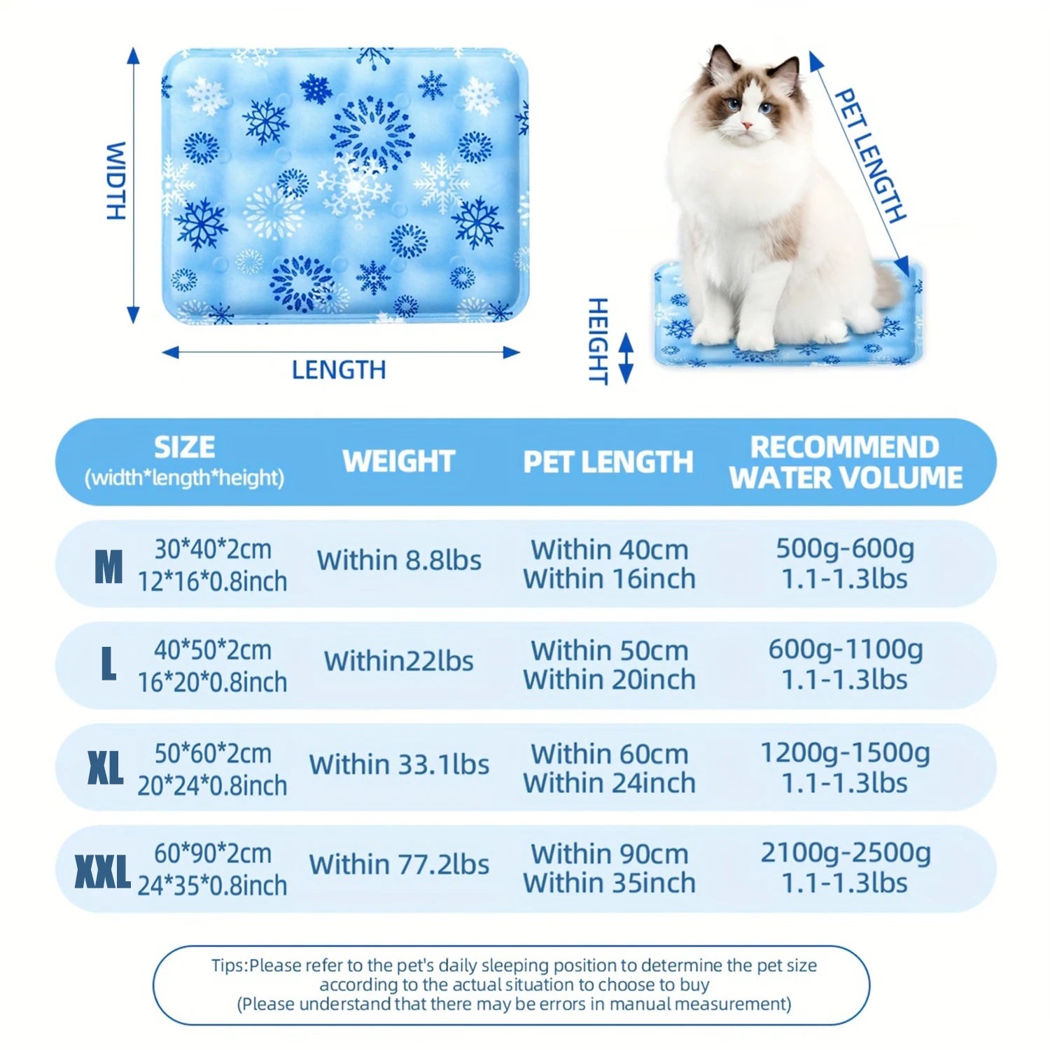 Instant Cool Gel Pet Mat for Dogs & Cats, Durable Comfort