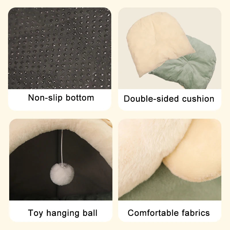 Luxurious Deep Sleep Pet Bed for Cats & Small Dogs - Foldable, Washable