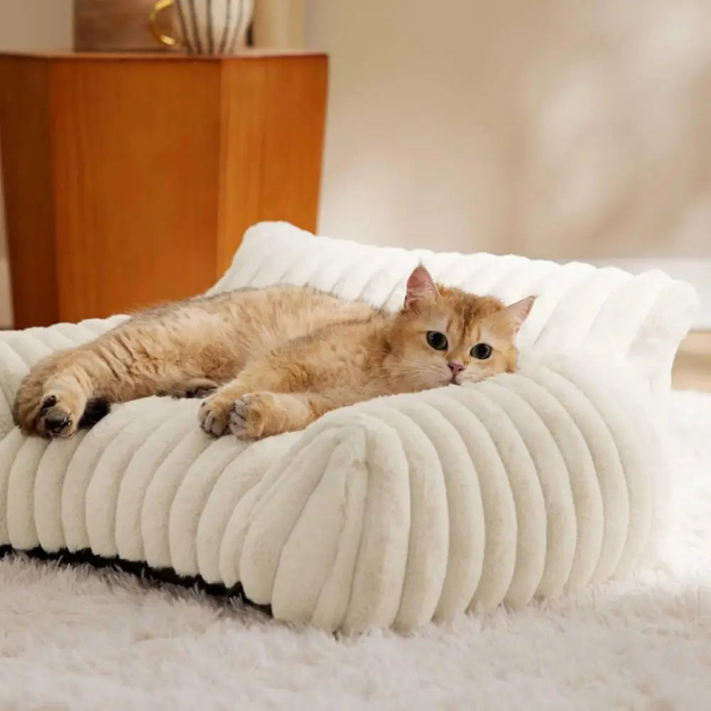 Luxurious Orthopedic Pet Sofa Bed with Memory Foam & Washable Cover for Dogs Cats