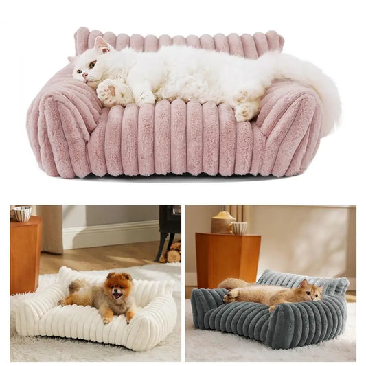 Luxurious Orthopedic Pet Sofa Bed with Memory Foam & Washable Cover for Dogs Cats