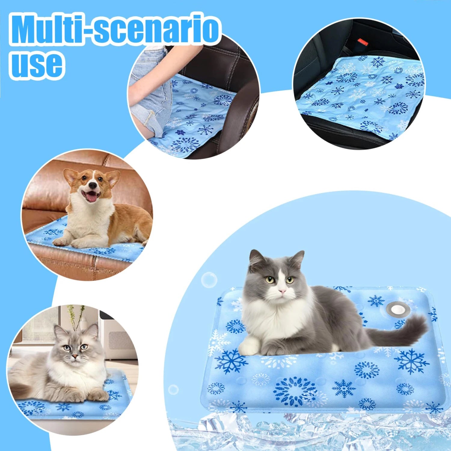 Instant Cool Gel Pet Mat for Dogs & Cats, Durable Comfort