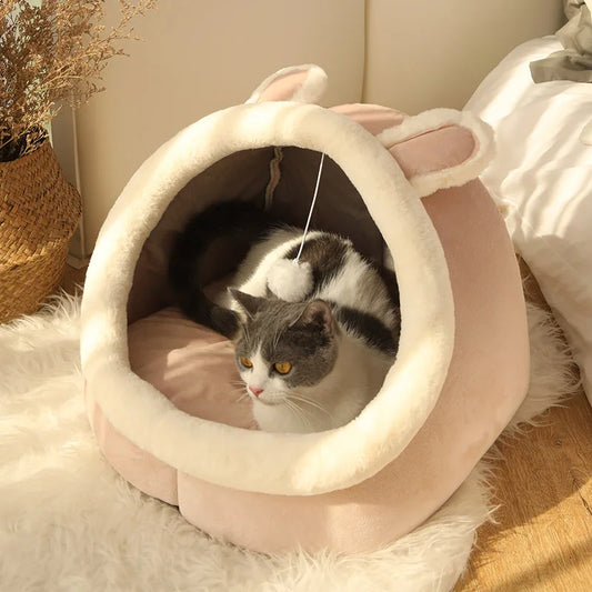 Luxurious Deep Sleep Pet Bed for Cats & Small Dogs - Foldable, Washable